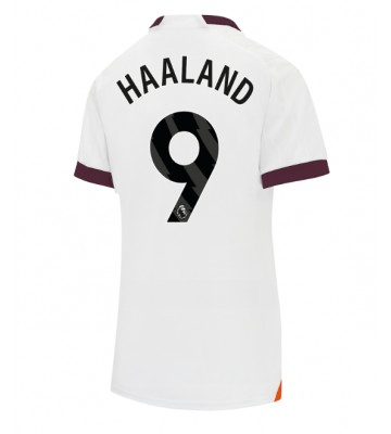 Manchester City Erling Haaland #9 Segunda Equipación Mujer 2023-24 Manga Corta